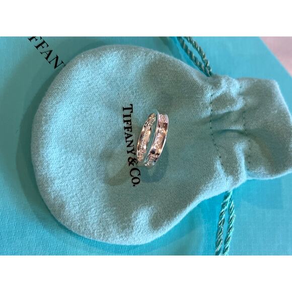 TIFFANY & CO. Thin Band Logo Ring US Size 5.75 Authentic - Picture 2 of 10